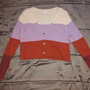 cropped color block sweater
